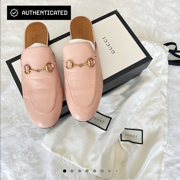 Gucci Shoes - Gucci Princetown Leather Slipper Mule in Perfect Pink